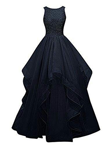 TILISM Women's Soft Net Fabric A-line Floor Length Dark Blue Gown (Size-Medium)