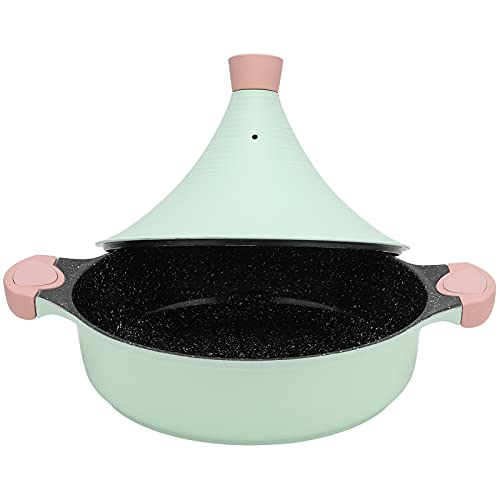 Tagine Pot, Micro‑Pressure Quick‑Cooking Non‑Stick Aluminum Alloy Cooking Pot Ancient Cookware Compatible Iron Moroccan Tagine with Cone-Shaped Lid and Air Holes for Stove, Induction, Cooker, Gas