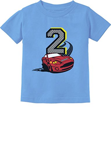TeeStars - 2nd Birthday Race Car Party 2 Year Old Boy Toddler Kids T-Shirt 2T California Blue