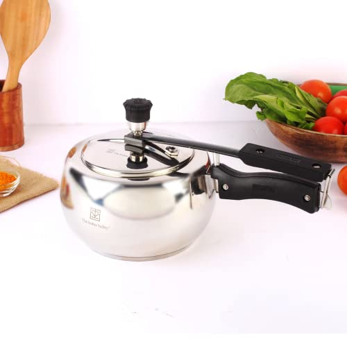 The Indus Valley Inner Lid Stainless Steel Pressure Cooker With Tri-Ply Sandwich Bottom, Isi Certified, 5 Year Warranty (3 Litre), 5 Liter
