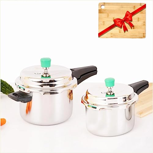 The Indus Valley Triply Stainless Steel Pressure Cooker Outer Lid Combo + Free Wooden Chopping Board | 3Ltr & 5Ltr | Induction friendly | ISI-Certified, Nonstick 3-Layer Body, 100% Pure & Toxin-free