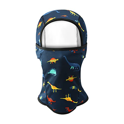 Toddler Boys Winter Balaclava Hat Windproof Kids Warm Ski Full Face Cover Baby Girls Cold Weather Snow Hat, C-colorful Little Dinosaur, 2-5T