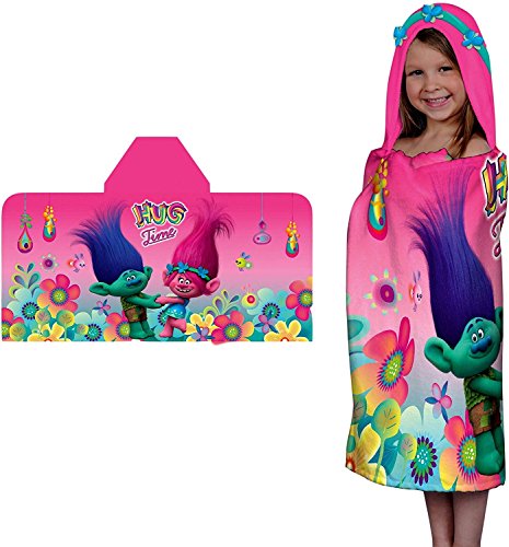 Trolls Poppy Hooded Towel Wrap Dreamworks Movie Girls Bath Towel by Trolls