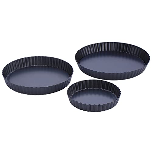 UXZDX 3 Pieces Non-stick Tart Pan Pie Pizza Pan Round Baking Quiche Pan Removable Loose Bottom 6/8/9 Inch Bakeware Tools (Size : 3 Pieces)