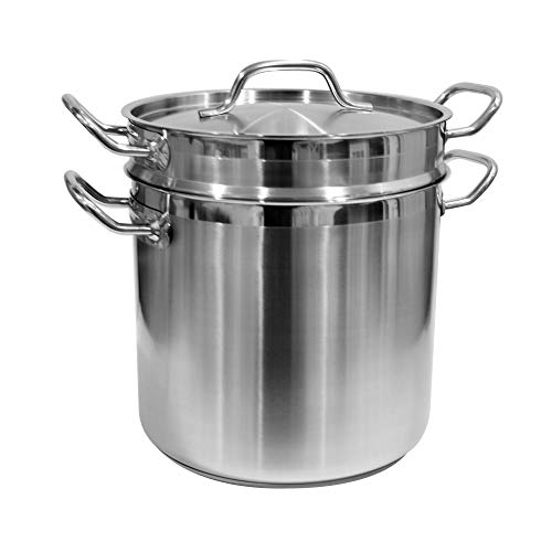 Update International (SDB-08) 8 Qt Induction Ready Stainless Steel Double Boiler w/Cover