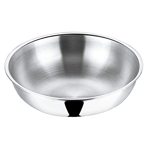 Vinod Platinum Triply Stainless Steel Tasla 3.2 litres Capacity (26 cm Diameter) | 3.2 L Triply Stainless Steel Tasla | 26 cm triply Stainless Steel Tasla, Silver (Induction and Gas Stove Friendly)