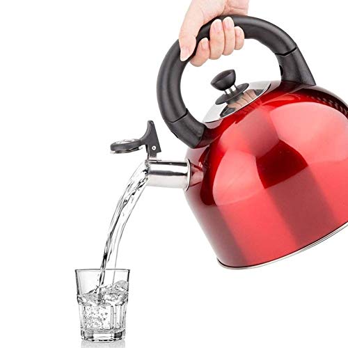 Whistling Tea Kettle Tea Kettle Whistling Stainless Steel Stovetop Whistle Teapot Teakettle Fast Boil Induction-Safe For Gas Electric & Induction Hobs All Cookware