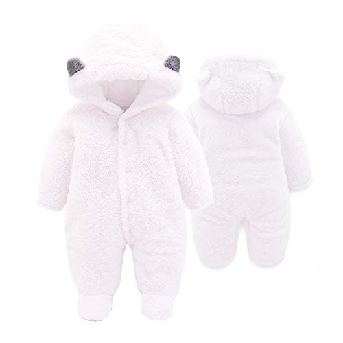 XMWEALTHY Baby Cloth Winter Coats Unisex Newborn Cute Jumpsuit Romper Coats Outfits White XL