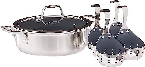 ZWILLING Spirit 3-ply 6-pc Stainless Steel Ceramic Nonstick Breakfast Pan & Egg Poacher Set