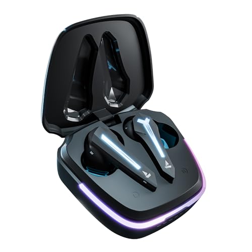 boAt Immortal 111 TWS Earbuds with up to 40 Hours of Playtime, 40 ms Super-Low Latency Beast™ Mode, RGB LEDs, Quad Mics with ENx™ Tech, ASAP™ Charge, IWP™ Tech, IPX4, BTv5.3(Black Sabre)