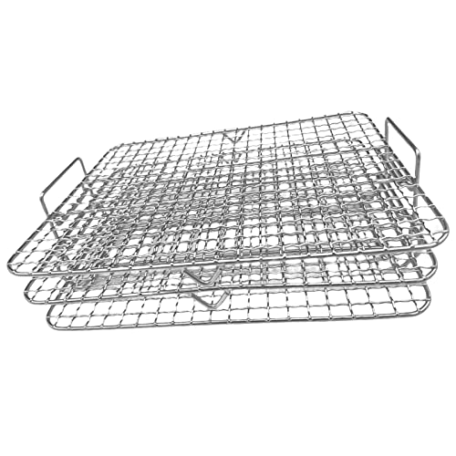 gazechimp Rectangle Air Fryer Rack Drying Rack Stacker Trays Three Layer Stackable Rack for Veggie Chips, 25x20x8cm