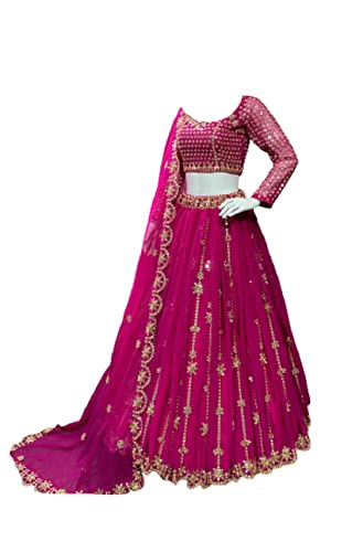 infabzon Lehenga Choli For Women/Girls Bollywood Style Georgette With Embrodery Sequance Coding Zari Work