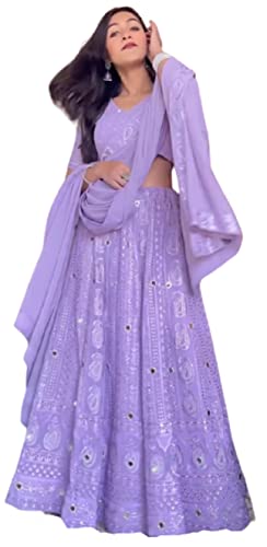 infamiss Lehenga Choli For Women & Girls Readymade Fox Heavy Georgette (Canvas Patta) Fabric With 5mm & 9mm Sequence Embroidery Work With Single & Multi Needle (Red-A25, Free Size)