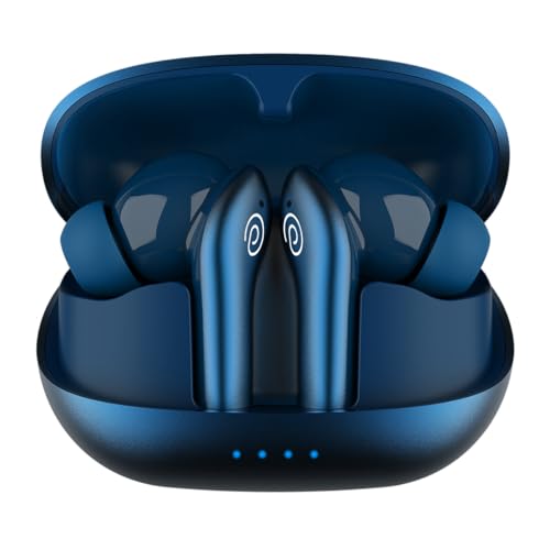 pTron Newly Launched Zenbuds Evo X1 Pro In-Ear TWS Earbuds, 65Hrs Playtime, Quad Mic TruTalk ENC Calls, Deep Bass, Bluetooth 5.3 Headphone,Fast Type-C Charging,Voice Asst. Touch Controls & IPX5 (Blue)