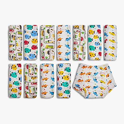 superbottoms Padded Underwear for Growing Babies/Toddlers | with 3 Layers of Cotton Padding & Super DryFeel Layer| Pull-Up for Potty Training & Diaper-Free Time(Striking Whites,Size:3,Pack of 12)