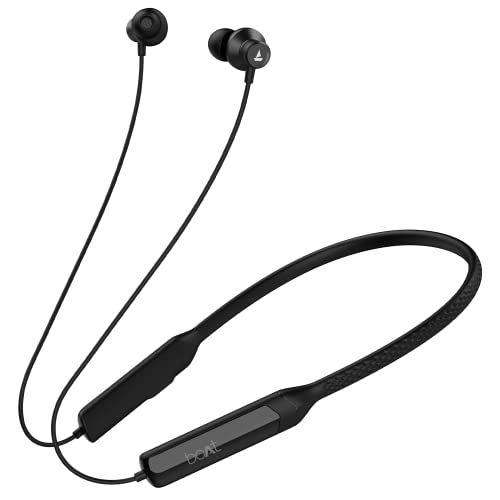 (Refurbished) boAt Rockerz Apex Bluetooth Wireless in Ear Earphones with Spatial Bionic Sound Powered by Dirac Virtuoâ„¢, Touch Sensors, Beastâ„¢ Mode, ENxâ„¢ Tech,30H Playtime,ASAPâ„¢ Charge(Stellar Black)