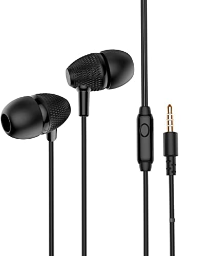 ONKAR Wired Earphone with Mic for Smartphone Tablet Laptop (Black) Wired Headset (Black, in The Ear) [ Qty - 1 Pc ]