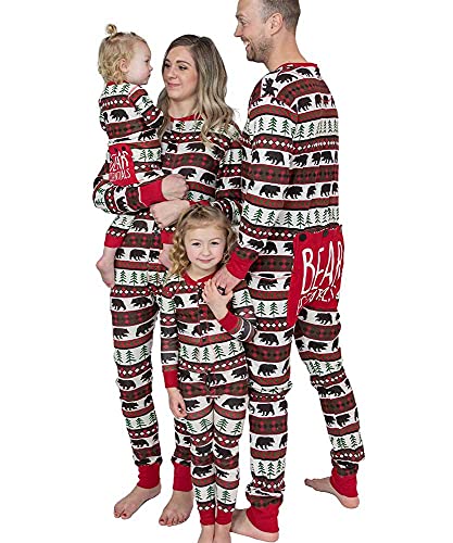 Lazy One Flapjacks, Matching Christmas Pajamas for the Dog, Baby & Kids, Teens, and Adults, Red Bear Fair Isle Flapjack Onsie, Small