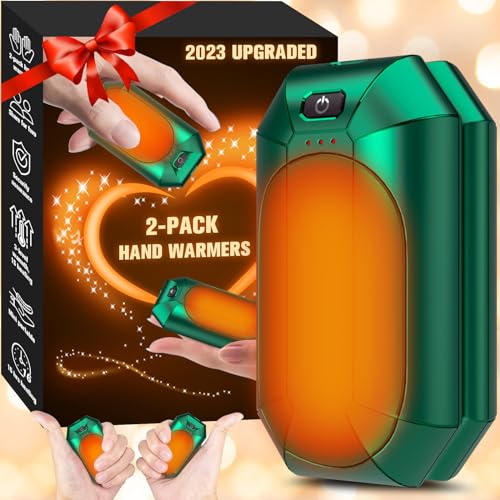 2 Pack Hand Warmers Rechargeable, Electric Hand Warmer Reusable, USB Handwarmers,Outdoor/Indoor/Golf/Camping/Hunting/Pain Relief/Watch Football/Baseball/Warm Gifts for Men Women Kid Birthday Christmas