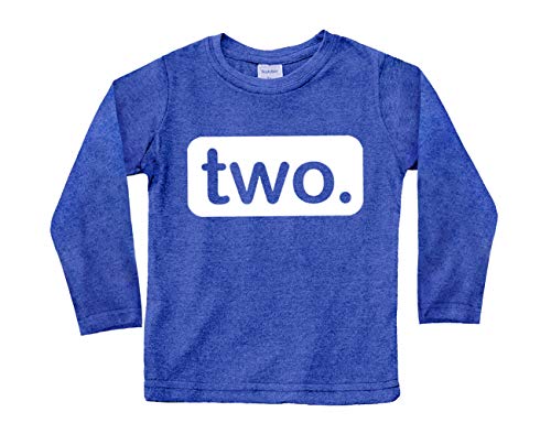 2nd Birthday Shirt boy 2 Year Old Toddler Kids Outfit Second Two t-Shirt Party, Charcoal Blue - Long Sleeve, 2T