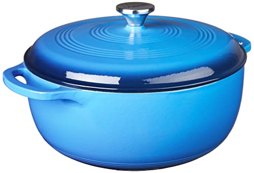 7.5 qt, Caribbean Blue : Lodge EC7D33 Enameled Cast Iron Dutch Oven, 7.5-Quart, Caribbean Blue