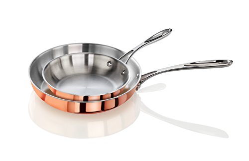 Artaste 56587 Rain Tri-Ply Copper Clad Induction Ready Fry Pan Set, 8-Inch and 12-Inch