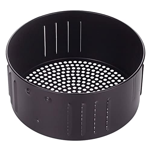 Beaupretty 3. 5L Air Fryer Replacement Basket Universal Round Cooking Cast Iron Tray Baking Roasting Drain Oil Tin Basket for Home Kitchen Black