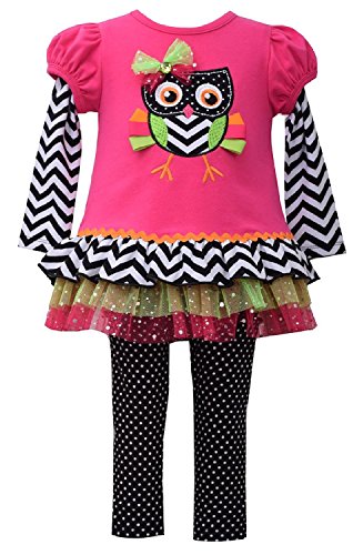 Bonnie Baby Baby-Girls Newborn Spooky Owl Legging Set, Fuchsia, 0-3 Months