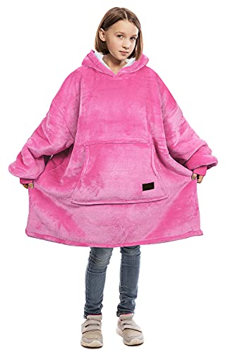 Catalonia Oversized Hoodie Blanket Sweatshirt,Super Soft Warm Comfortable Sherpa Giant Pullover with Large Front Pocket,for Adults Men Women Teenagers Kids,Pink