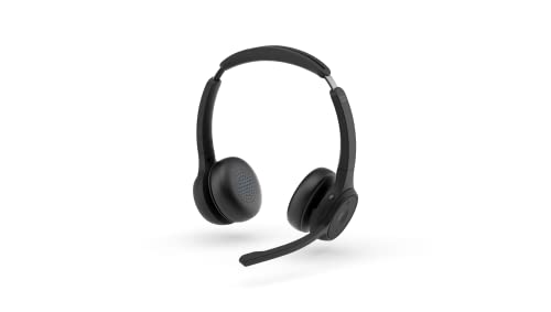 Cisco Headset 722, Wireless Dual On-Ear Bluetooth Headset with Webex Button, USB-A HD Bluetooth Adapter, Soft Case, Carbon Black, 1-Year Limited Liability Warranty (HS-WL-722-BUNA-C)