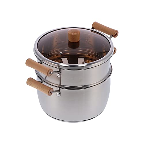 Cooking Pot, Thickened Tempered Glass Lids Vegetable Steamer for Home and Outdoor for Induction Cooker and Gas Stove