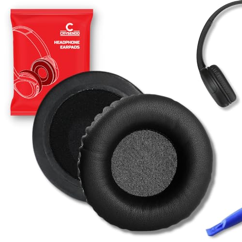 Crysendo Headphone Cushion Compatible with Sony WH CH500/ Sony WH CH510/ Sony WH CH520 | 70mm Replacement Headset Ear Cushion Pads | PU Leather & Soft Foam Headphone Ear Cushion Cover Earpads (Black)