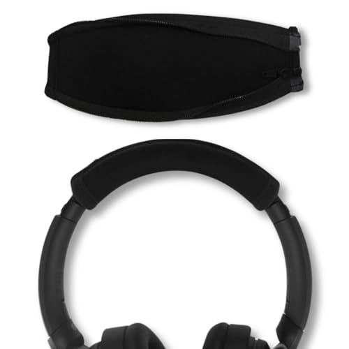 Crysendo Headphone Headband Compatible with Son-y WHCH700N, WH1000XM3, WH1000XM2, MDR1000X, XB950B1/N1/BT Headphones | Soft Flexible Material Pad with Zipper (Black)