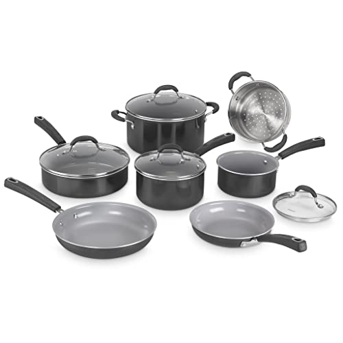 Cuisinart 54C-11BK Advantage Ceramica XT Cookware Set, Medium, Black