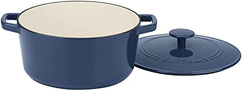 Cuisinart CI650-25BG Chef's Classic Enameled Cast Iron 5-Quart Round Covered Casserole, Provencal Blue