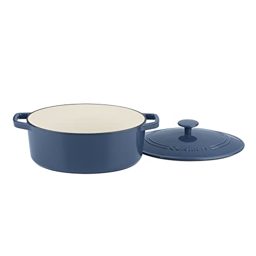 Cuisinart CI755-30BG Chef's Classic Enameled Cast Iron 5-1/2-Quart Oval Covered Casserole, Provencal Blue