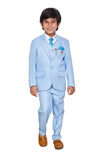 DKGF Boy's Regular Fit 5-Piece Suit(DS015-71) SkyBlue