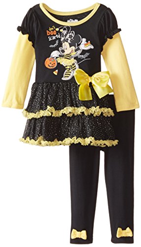 Disney Baby-Girls Infant 2 Piece Minnie Mouse Legging Set, Black, 24 Months