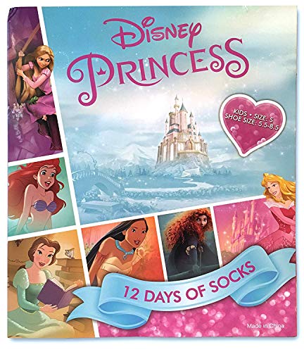 Disney Princess 12 Days of Socks Advent Calendar Kids SML (Small)
