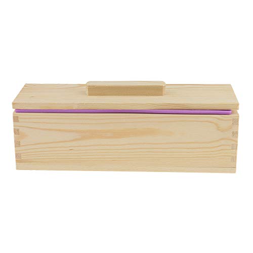 ELECTROPRIME Purple Silicone Soap Mold Wooden Box DIY Tools Toast Loaf Baking Cake Moulds