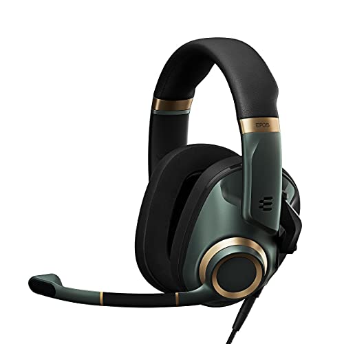 EPOS H6 Pro - Closed Acoustic Gaming Wired Headset with Mic - Over-Ear Headset, Lightweight - Lift-to-Mute - Xbox Headset - PS4 Headset - PS5 Headset - Gaming Accessories (Green)