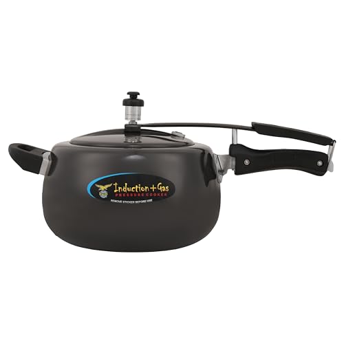 Eagle Hard Anodised Induction Base Inner Lid Pressure Cooker 2 In 1 (Induction + Gas stove) (5 Liter)