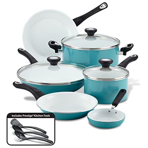 Farberware Purecook Ceramic Nonstick Cookware Set, 12 Piece (Multicolor)