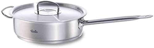 Fissler Original Profi 18/10 Stainless Steel 3.2 Quart Saute Pan with Lid, Stick, and Helper Handles