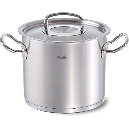 Fissler Original Profi Collection / Stainless Steel Saucepan Large (5.2 L - 20 cm) High Pot with Metal Lid, Inner Scale, Rustproof, Uncoated - Induction