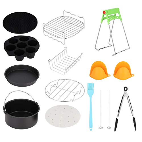 Fryer Accessories, Air Fryer Accessories Kit, Safe and Durable to Use Food-Grade Stainless Steel, Hot Air Fryer, Heat-Resistant, for Pressure Cooker Dish Rack