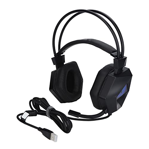 Gaming Headset, Noise Canceling Cool LED Lights 7.1 Surround Sound Gaming Headphones with Mic for for PC for PS5