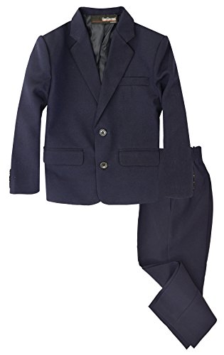 Gino Giovanni G218 Boys 2 Piece Suit Set Toddler to Teen (Medium/6-12 Months, Navy Blue)