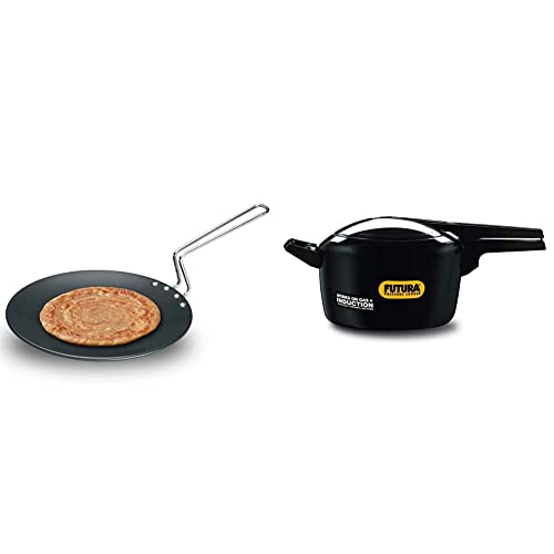 Hawkins Futura Hard Anodised Tawa, 26Cm, Black & Hawkins - If50 Futura Hard Anodised Induction Compatible Pressure Cooker, 5 Litre