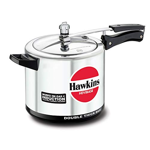 Hawkins Hevibase 6.5 Litre Inner Lid Aluminium Pressure Cooker, Induction Cooker, Silver (IH65)